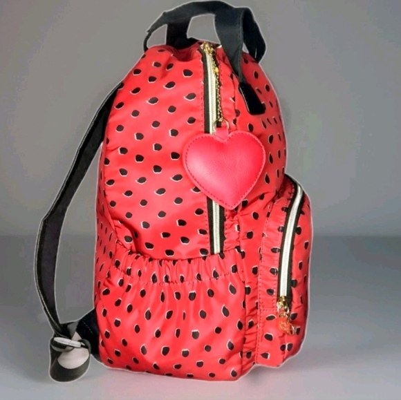Red Heart-Patterned Backpack - Picture 2 of 5